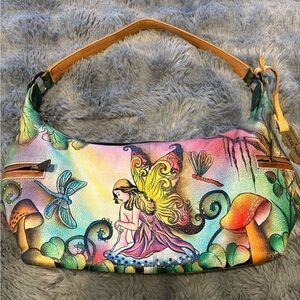 RARE HTF Anuschka Fairy Forest Hobo Bag